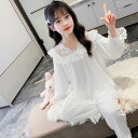 パジャマ 女の子 かわいい パジャマ 長袖 薄手 部屋着 プリンセス お姫様 子供服 上下セット ピンク ホワイト 110-170cm(4)