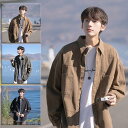 シャツ メンズ 長袖 ワークシャツ シャツジャケット ポケット付き ストリート 作業服 ワークウェア カジュアル 無地 春秋冬