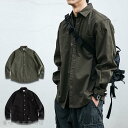 シャツ メンズ 長袖 ワークシャツ シャツジャケット ポケット付き ストリート 作業服 ワークウェア カジュアル 無地 春秋冬