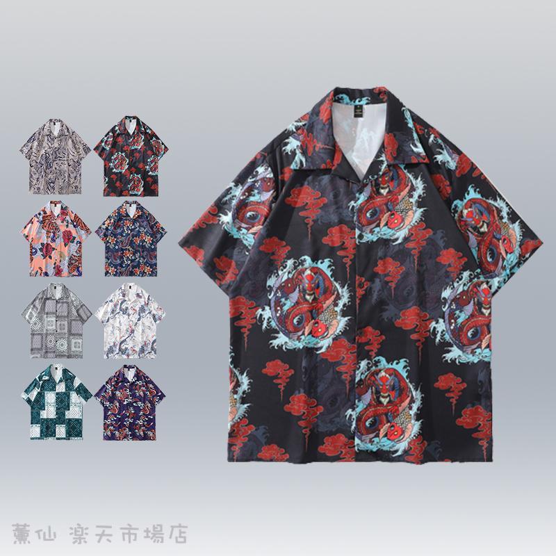 乐天商城 - アロハシャツ メンズ 半袖シャツ 開襟シャツ オープンカラーシャツ カジュアルシャツ かりゆしウェア 花柄 リゾート