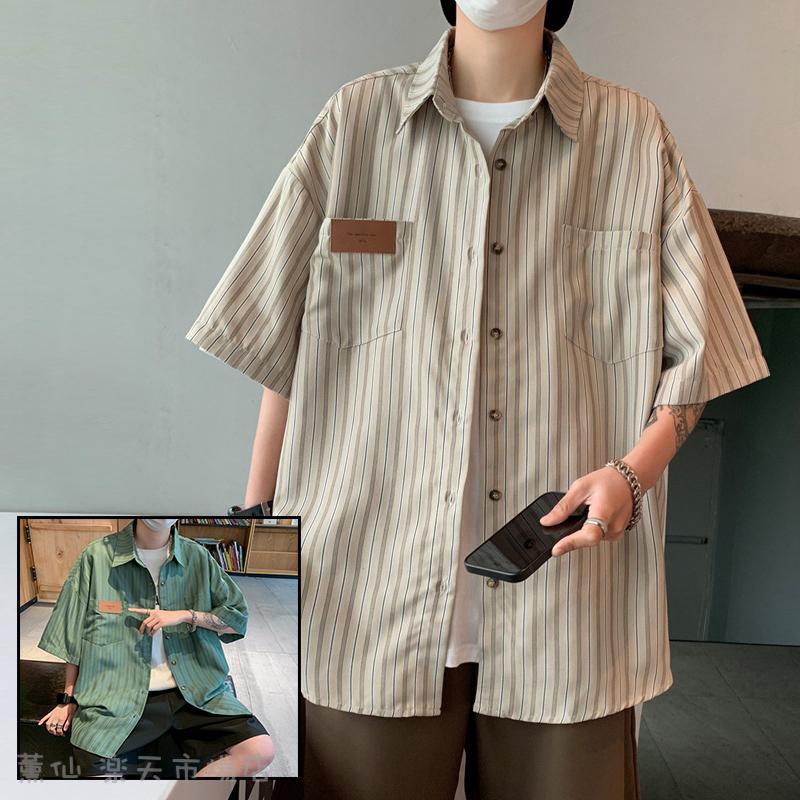 シャツ メンズ 半袖 夏 ビジネス トップス 無地シャツ カジュアルシャツ ゆったりシャツ 夏サマー おし..