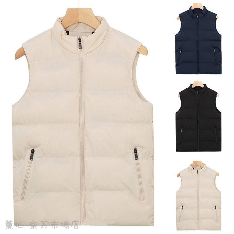 中綿ベスト ベスト メンズ ダウンベスト ノースリーブ ノーカラー アウター 袖なし ジャケット ブルゾン スリム カジュアル 韓国風 トップス ポケット付き