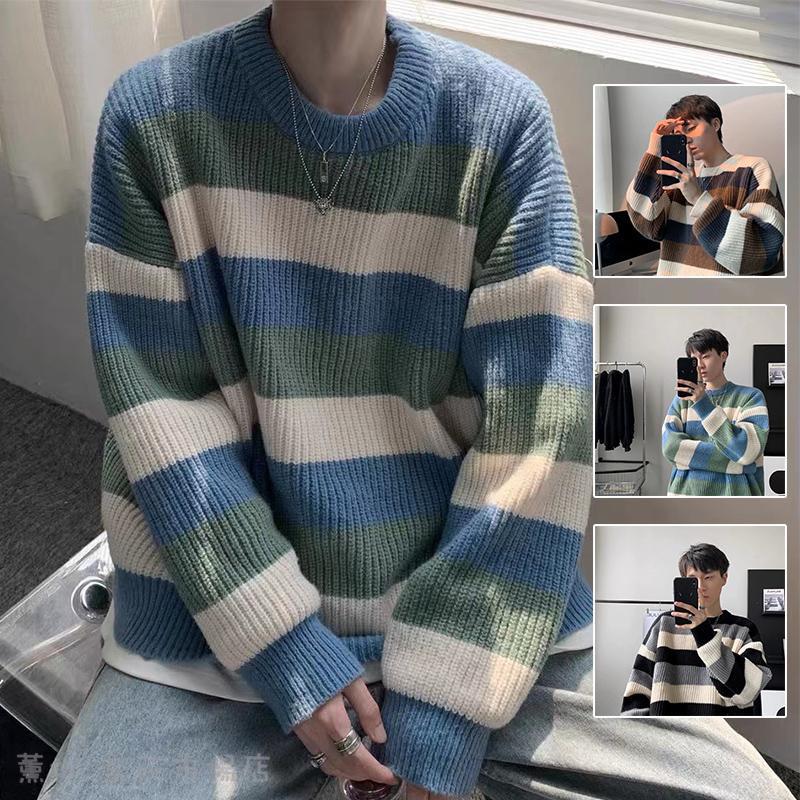 Crew Neck - ニットセーター メンズ 秋冬 40代 ニットソー クルーネック おしゃれ ゆったりプルオーバー 防寒 あったか