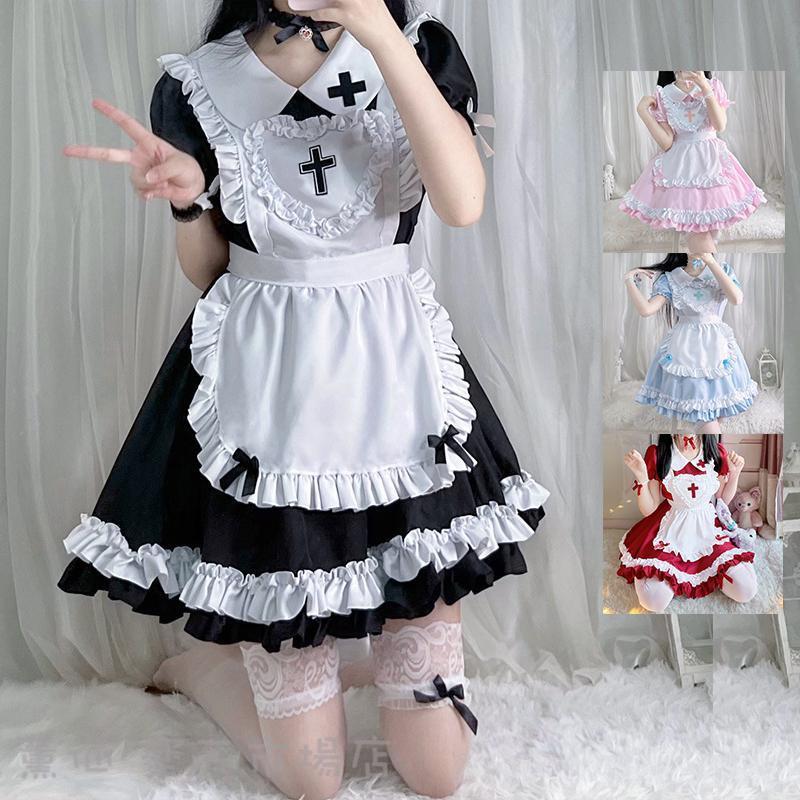 Rakuten - コスプレ ハロウィン衣装 メイド服 レディース 5点セット 魔女 大きいサイズ 可愛い ロイヤルメイド ワンピース クラシカル エプロン 仮装 コスチューム