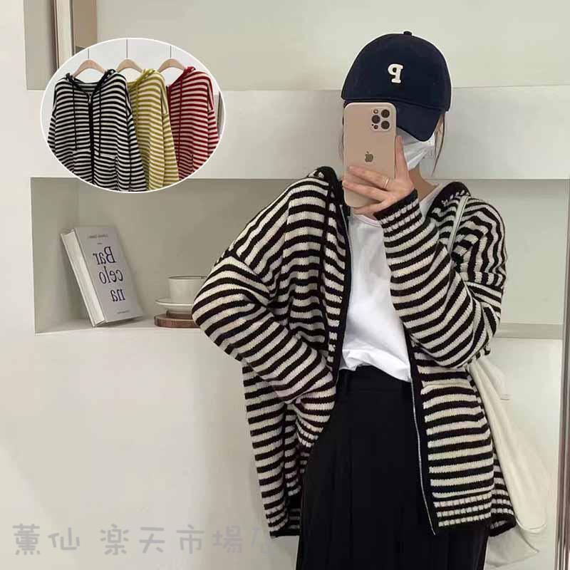 Rakuten - ニット レディース カーディガン 秋服 フード付き ゆったり ニットカーディガン 長袖 セーター 体型カバー ショートニット 羽織り アウター 春秋冬 通勤