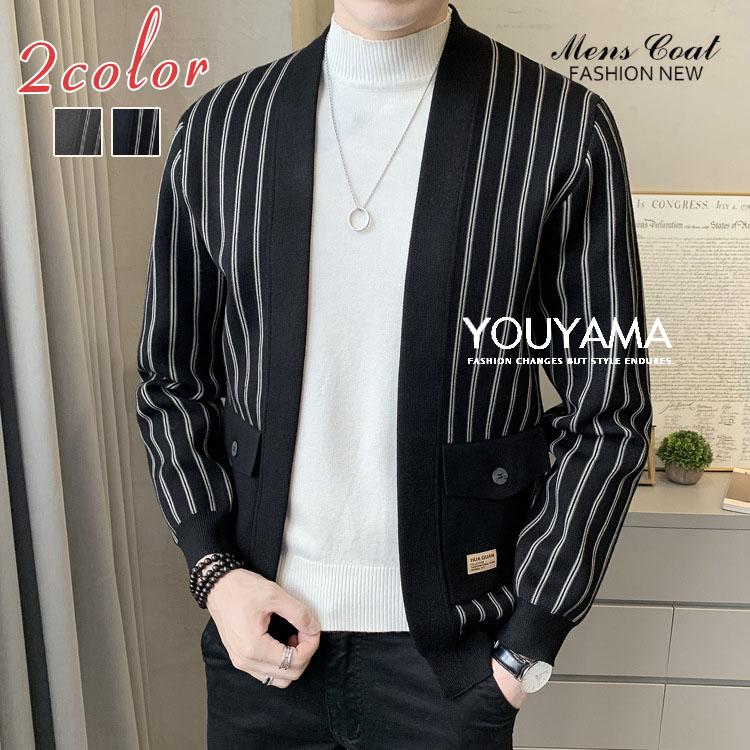 樂天商城 - メンズ ニット ニットカーディガン セーター カーディガン トップス アウター 長袖 おしゃれ メンズニット メンズセーター ビジネス スリム 送料無料