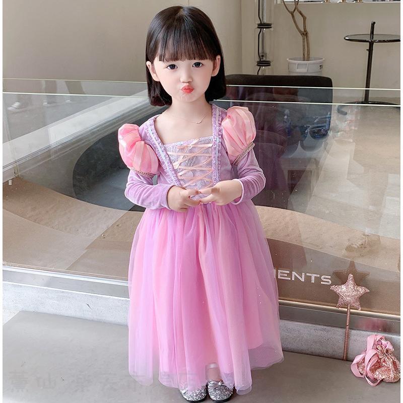 ドレス プリンセス ラプンツェル コスプレ 衣装 子供 ワンピース キッズ こども コ...