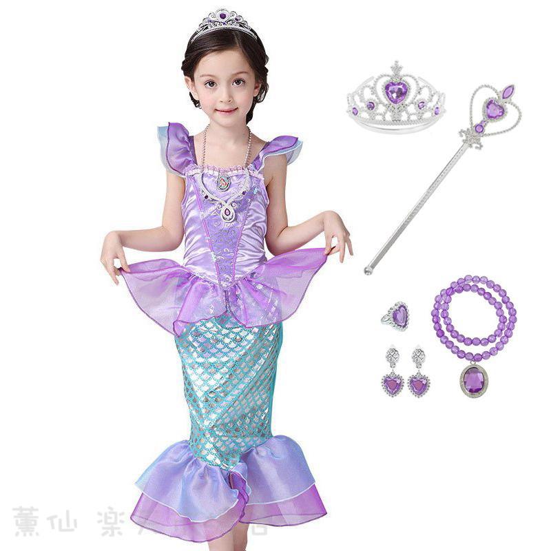 プリンセスドレス 子供服 風 コスチューム ドレス 6点セット キッズ ハロウィン 仮装 発表会 演出 コスプレ ワンピースのサムネイル