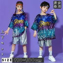 キッズダンス 子供服 上下セット デニム 韓国ファッション 学生 子供ダンス キッズダンス衣装 半袖 ヒップホップ ダンス スパンコール 男女兼用 上下セット ...