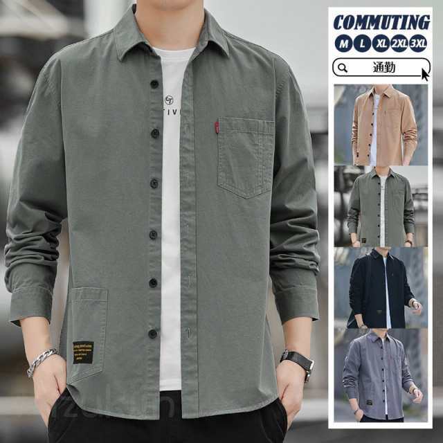Denim Shirt - シャツ メンズ 長袖 シャツジャケット 春秋 ボタンダウン ミリタリーシャツ ワークシャツ シャツジャケット カジュアルシャツ Yシャツ ビジネス トップス