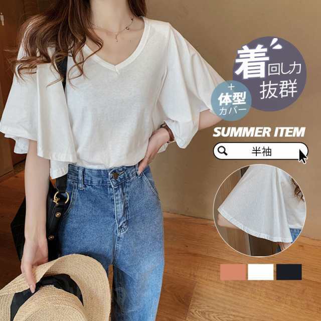 乐天商城 - 半袖Tシャツ レディース 夏 トップス カットソー 半袖 肌触りの良い素材 大きいサイズ おしゃれ ゆったり 母の日 夏 夏服