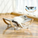 送料無料 猫 ハンモック ベッド 木製 スタンド型 揺れる 多機能 運動不足 ストレス解消 猫グッズ ペット夏用 湿気防止 猫日光浴 通年適用