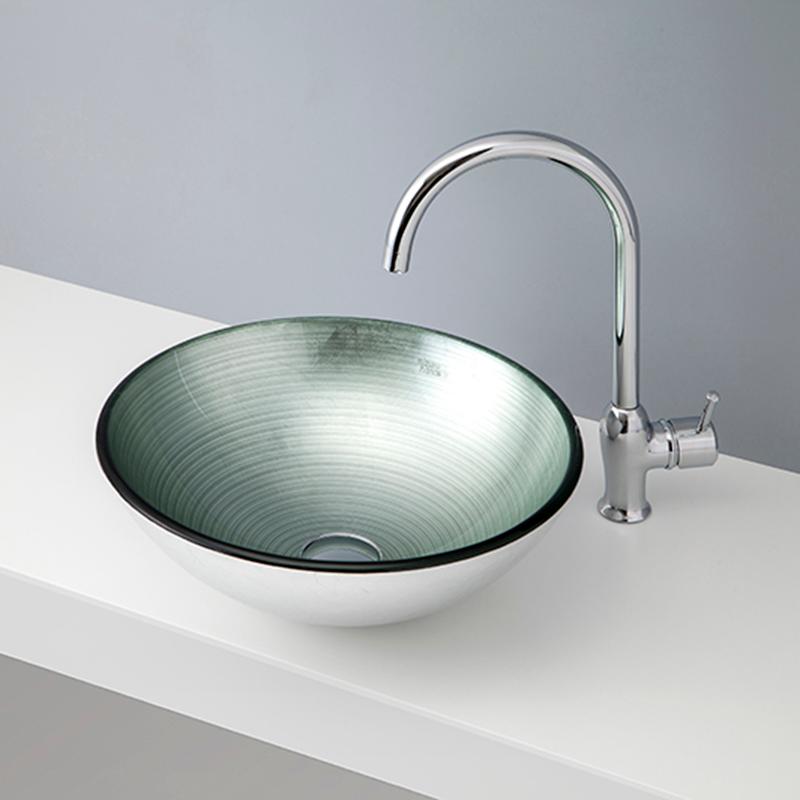 【抗菌加工済】 洗面ボウル ガラス おしゃれ mizunohana B149 メタリックガラス 強化ガラス お洒落 イ..