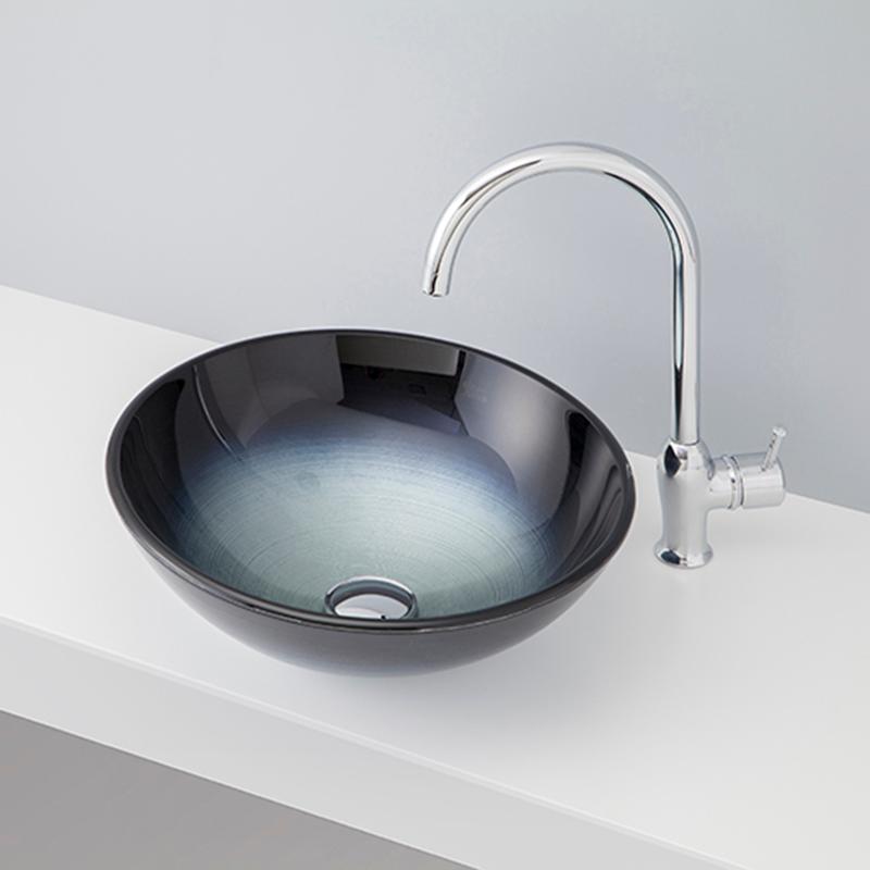 【抗菌加工済】洗面ボウル おしゃれ mizunohana B150 メタリックガラス 強化ガラス お洒落 インテリア ..