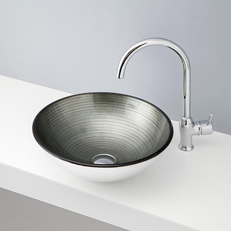 【抗菌加工済】洗面ボウル おしゃれ mizunohana B156 メタリックガラス 強化ガラス お洒落 インテリア ..