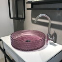 【送料無料】 置き型 おしゃれ 洗面ボウル mizunohana s-b003 洗面ボール 洗面台 洗面所 手洗い ベッセル diy ガラス ピンク きれい 綺...