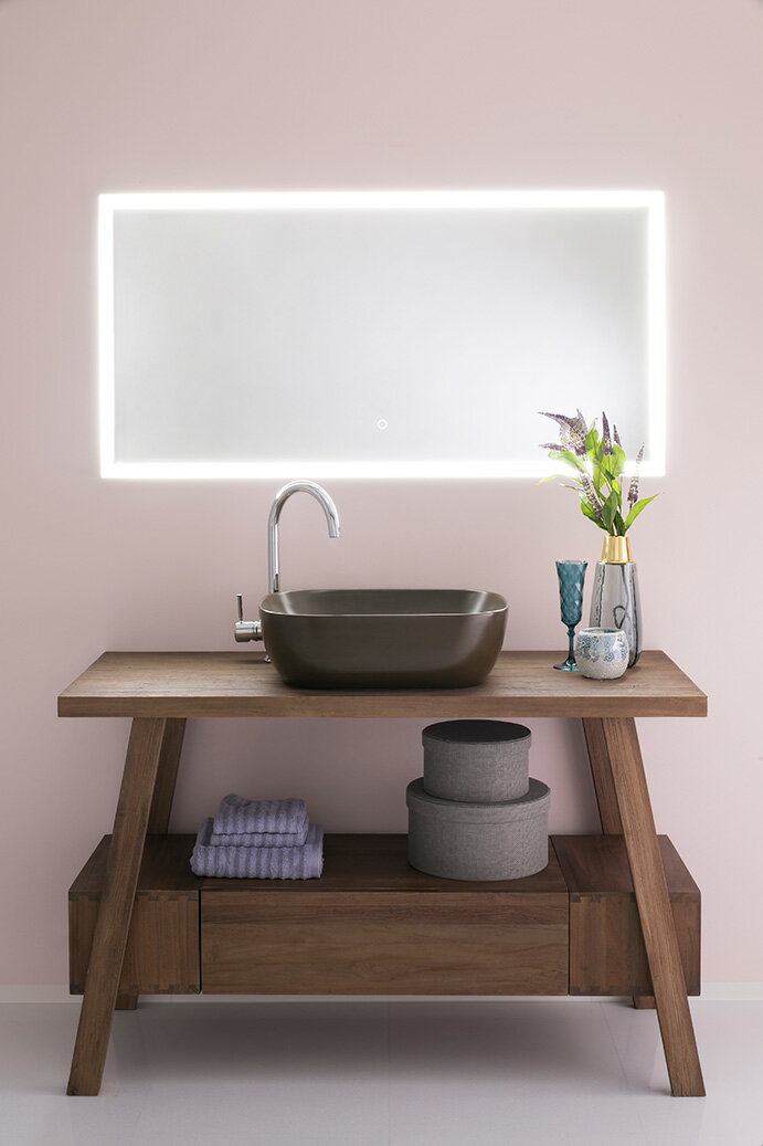 【送料無料】mizunohana LEDミラー LM003 ledミラー 壁掛け 女優ミラー ライト付き 鏡 フレームレス ウ..