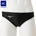 ミズノ公式 競泳用Vパンツ ジュニア ブラック×レッド