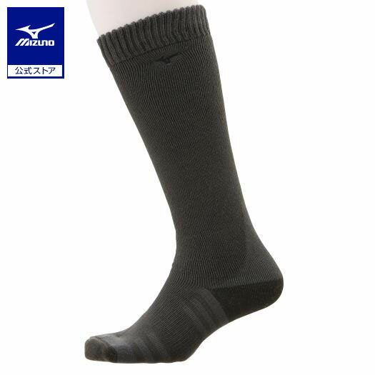 ミズノ公式 【発熱素材】ブレスサーモDX WARMソックス ロング丈 メンズ チャコールグレー