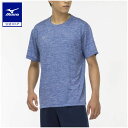 ミズノ公式 ナビドライTシャツ 半袖/杢調 メンズ ライトネイビー杢