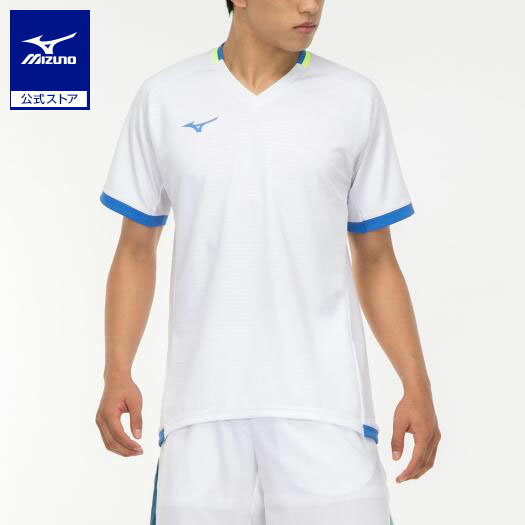 ミズノ公式 遮熱素材 ソーラーカットゲームシャツ ラケットスポーツ ユニセックス ホワイト ソニックブルー ネオライム