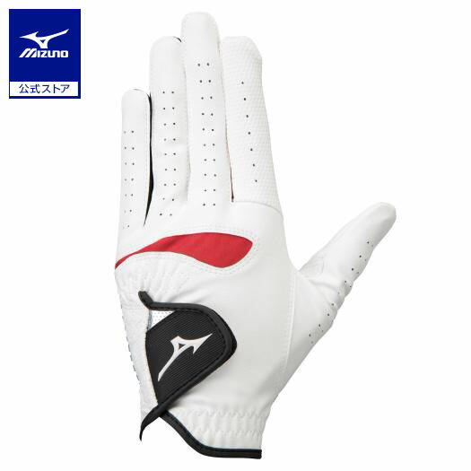 ミズノ公式 コンフィグリップ 手袋/左手 ゴルフ メンズ ホワイト×レッド クリアランス