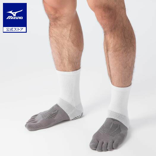 ミズノ公式 ゼログライドショートソックス 5本指 ユニセックス ホワイト