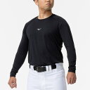 野球 防汚 抗菌防臭 吸汗速乾 アンダーシャツ 長袖 ミズノ公式 ローネック ブラック 野球アンダー インナーシャツ 学生野球 ロングスリーブ トップス 12J...
