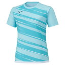 ミズノ公式 ゲームシャツ 丸首 卓球 レディース タナガーターコイズ