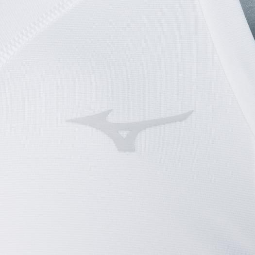 ミズノ公式 遮熱素材 ソーラーカットスーパークールII Vネック メンズ ホワイト クリアランス
