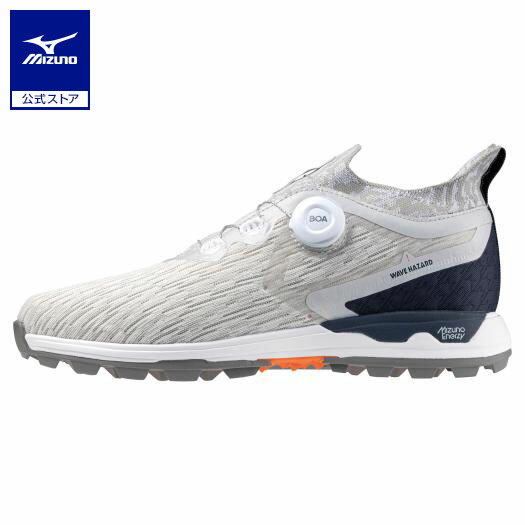 ミズノ公式 ウエーブハザード WG ボア ゴルフ/防水 メンズ オフホワイト×ネイビー クリアランス
