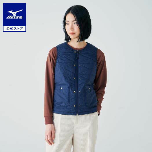 ミズノ公式 【発熱素材】ブレスサーモライトウェイトインナーパデットベスト レディース サルートネイビー クリアランス