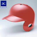 野球 軟式 右打者用ヘルメット ミズノ公式 MIZUNO バッター用 右利き J.S.B.Bマーク入り SGマーク合格品 ヒートプロテクション構造 レッド 1DJHR113