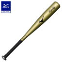 野球 バット 小学生軟式 ミズノ公式 ワイルドキッズ 金属製 65cm 平均470g ゴールド 少年 ジュニア 金属バット 1CJMY17365