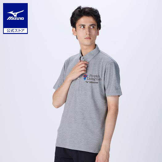 ミズノ公式 【大阪・関西万博】ミャクミャク ボタンダウン半袖シャツ メンズ グレー杢のサムネイル