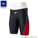 ミズノ公式 競泳用ハーフスパッツ メンズ ブラック×レッド