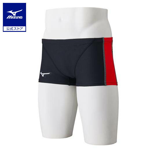 ミズノ公式 競泳練習用ショートスパッツ メンズ ブラック×レッド