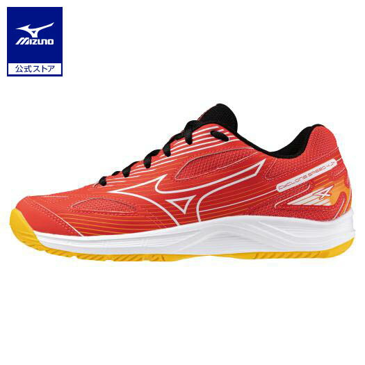 ミズノ公式 サイクロンスピード 4 Jr. エントリーモデル /バレーボール ジュニア レッド×ホワイト×オレンジ バレーボールシューズ 初心者向け