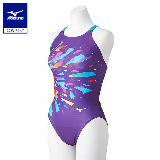 ミズノ公式 競泳練習用ミディアムカット ジュニア バイオレット クリアランス