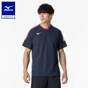 ミズノ公式 【汗処理/通気】ドライエアロフローゲームシャツ ラケットスポーツ ユニセックス ドレスネイビー