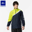 ミズノ公式 ウィンドブレーカージャケット 総裏メッシュ/ラケットスポーツ ユニセックス ディープネイビー×ライムグリーン