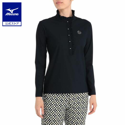 ミズノ公式 【MGFコレクション】フリルフリーカット長袖シャツ レディース ネイビー