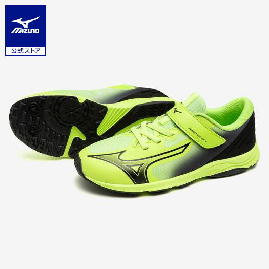 ミズノ公式 スピードスタッズ4 ベルト ジュニア ライム×ブラック 新生活 新学期 入学 運動会 通学 ジュニア キッズ 子どものサムネイル