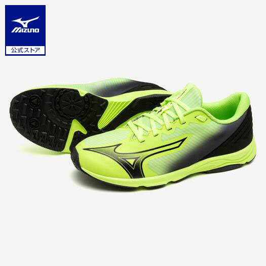 ミズノ公式 スピードスタッズ4 ジュニア ライム×ブラック 新生活 新学期 入学 運動会 通学 ジュニア キッズ 子どものサムネイル