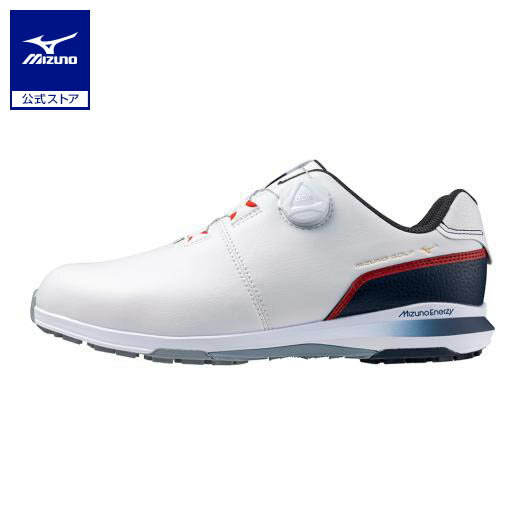 ミズノ公式 ネクスライトエナジー ボア ゴルフ/防水 メンズ ホワイト×ネイビー