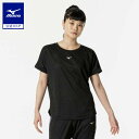 ミズノ公式 【汗処理/通気】ドライエアロフローTシャツ レディース ブラック クリアランス