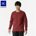 ミズノ公式 ソフトドライTシャツ 長袖 メンズ ワインレッド クリアランス