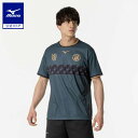 ミズノ公式 フットボール ボーダーTEE ユニセックス ダークブルー クリアランス