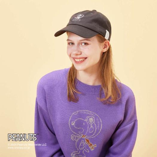 ミズノ公式 【PEANUTS】キャップ ユニセックス チャコール クリアランス