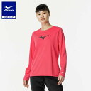 ミズノ公式 【発熱素材】ブレスサーモロゴTシャツ 長袖 レディース アザリアピンク クリアランス